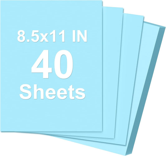 40 Sheets Colored Cardstock Colorful Card Stock Paper Color Cardstock Paper 8.5 x 11 Thick Card Stock Printer Papers for Inkjet Printing Office School Home DIY Crafts Decors Christmas Card Making
