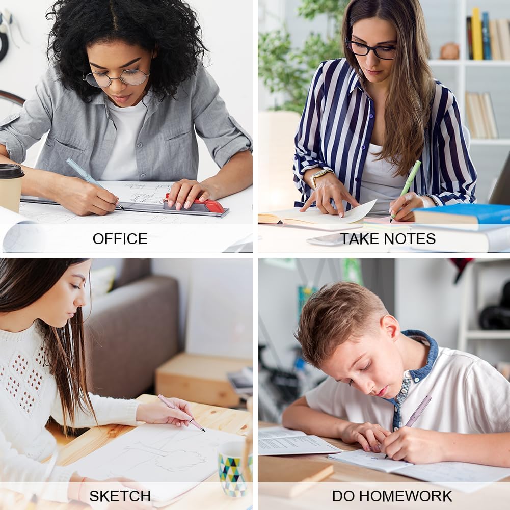 Ainiv Inkless Pencil with Eraser - 5 Sets Infinity Pencil, Reusable with Extra 5 Eraser & 5 Replaceable Nibs for Home, Office & School Writing, Drawing
