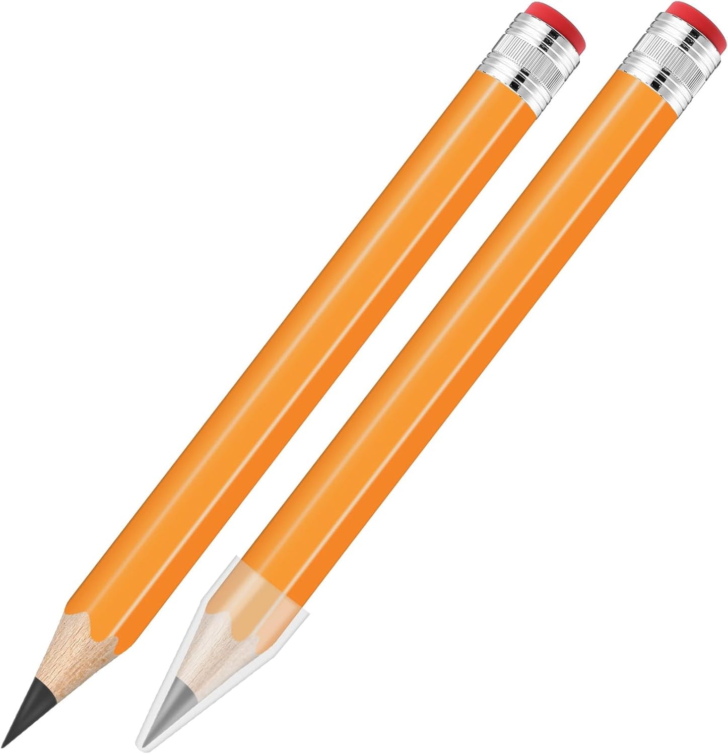 2 Pcs 13 inch Wooden Jumbo Pencils for Prop Giant Big Novelty Wood Pencil with Eraser for Fun Decor, School Projects, Party Favors, and Unique Gifts (Green)