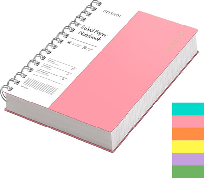 EMSHOI A5 Spiral Notebook College Ruled Lined Journal, Small 5.7" X 8.22", 300 Pages/150 Sheets, 100gsm Thick Paper, Waterproof Hardcover, for Office School Women Men Work Writing Notes, Blue