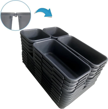 Kutesna 15 PCS Interlocking Desk Drawer Organizer Separator for Office,Bathroom,Kitchen,Makeup（Black）