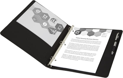 Office Depot® Brand Premium Leatherette Presentation View 3-Ring Binder, 1" Round Rings, Black