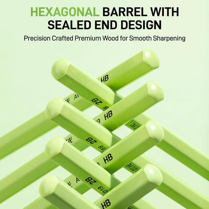 M&G Wood-Cased HB Pencils, 30 Count Green Barrel Black Wood, Hexagonal #2 HB Soft Bulk Pencils for School, Office, Unsharpened, No Eraser, Anti-Bite Tip, for Writing, Drawing & Sketching