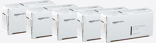 Amazon Basics No. 1 Paper Clips, Smooth, 1000 Count (10 Pack of 100), Silver