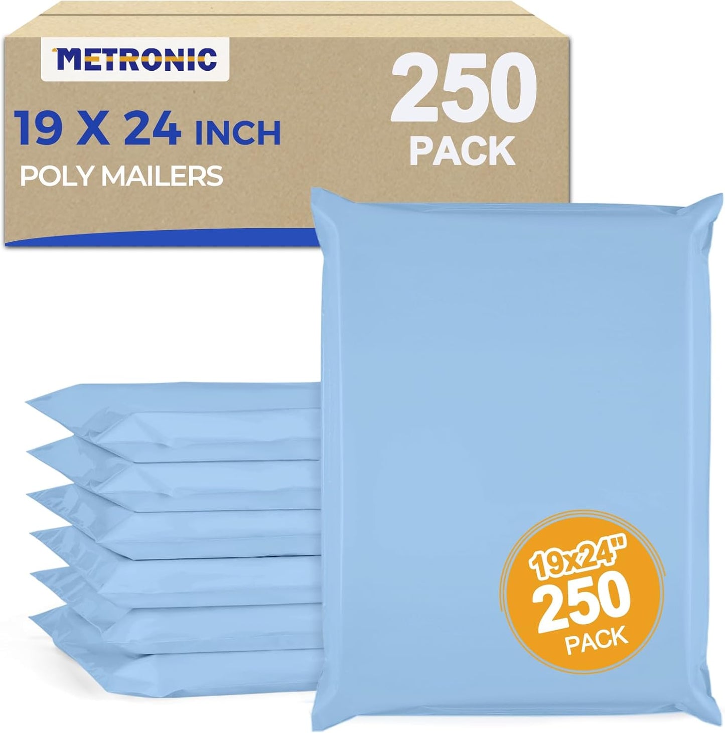 Metronic White Poly Mailers 14.5x19 100 Pack, Large Shipping bags Self-Seal Shipping Envelopes , Packaging Envelope for Small Business, Boutique, Clothing
