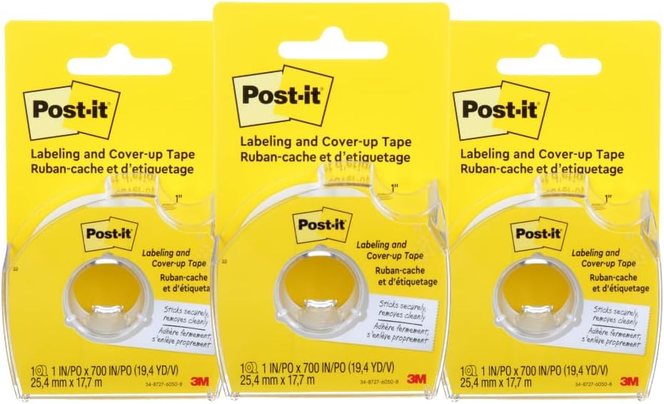 Post-it Labeling & Cover-Up Tape, 1 Roll, 1 in x 700 in (658)