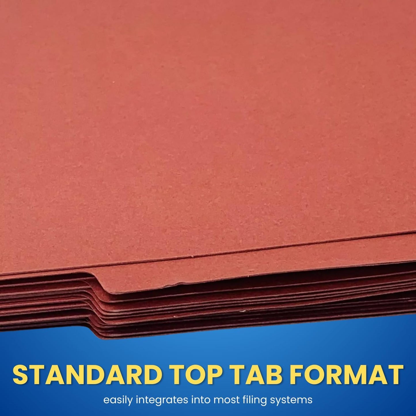 1InTheOffice Classification Folders, 2 Dividers, Heavy-Duty Pressboard Cover, Letter Size, Brick Red, 6 Fasteners,20 Pack