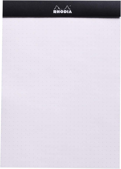 Rhodia Head Stapled Pad, No16 A5, Dot - Black