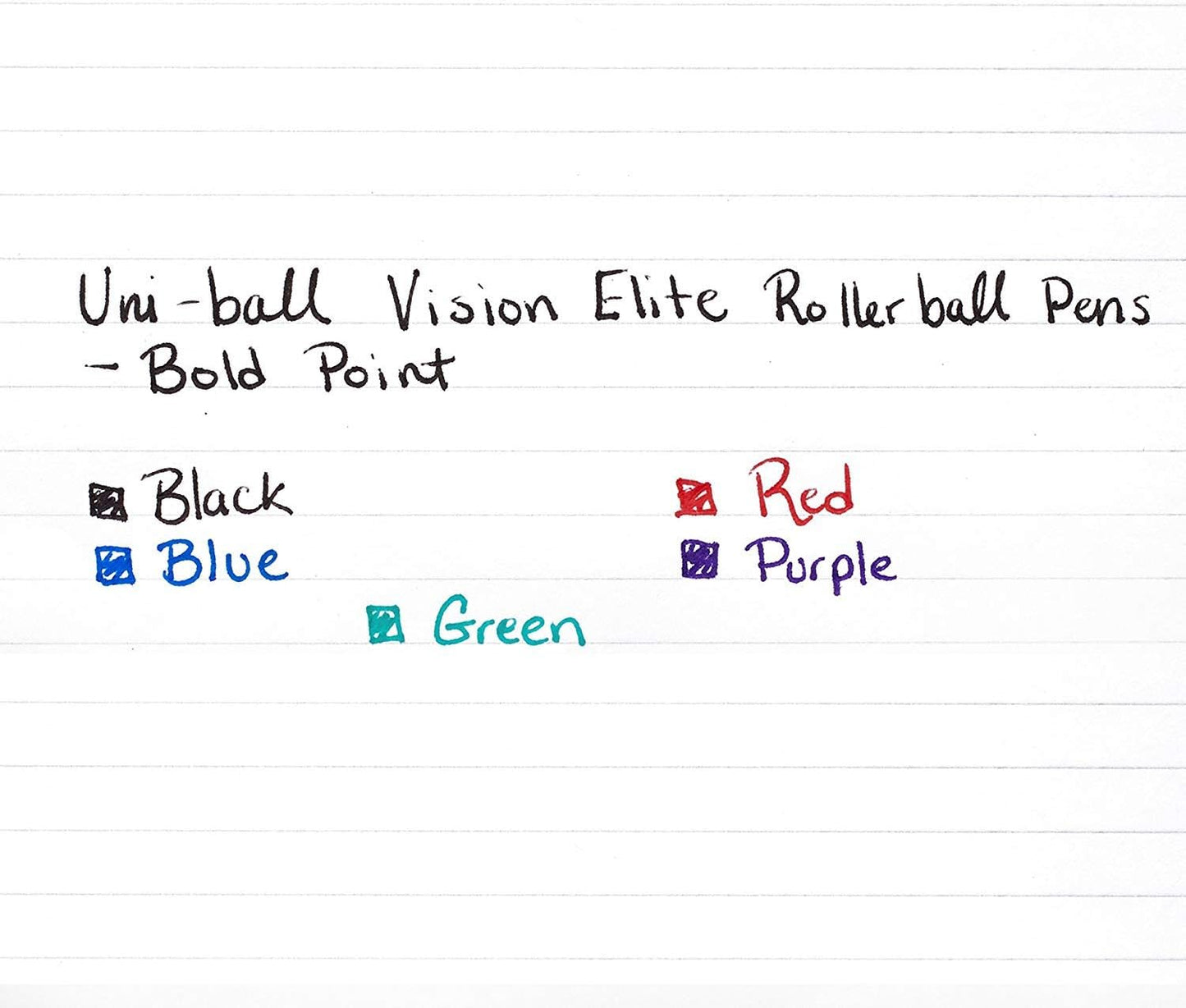 Uni-Ball Vision Elite Stick Rollerball Pen, 0.8mm, Bold Point, Blue Ink, 12-Count