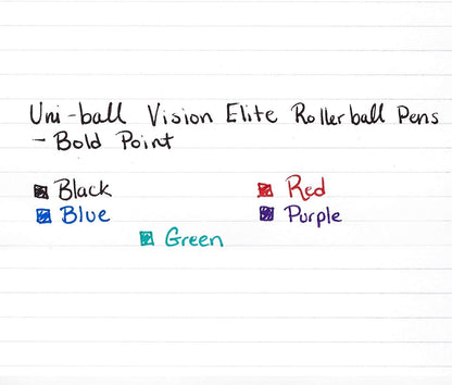 Uni-Ball Vision Elite Stick Rollerball Pen, 0.8mm, Bold Point, Blue Ink, 12-Count