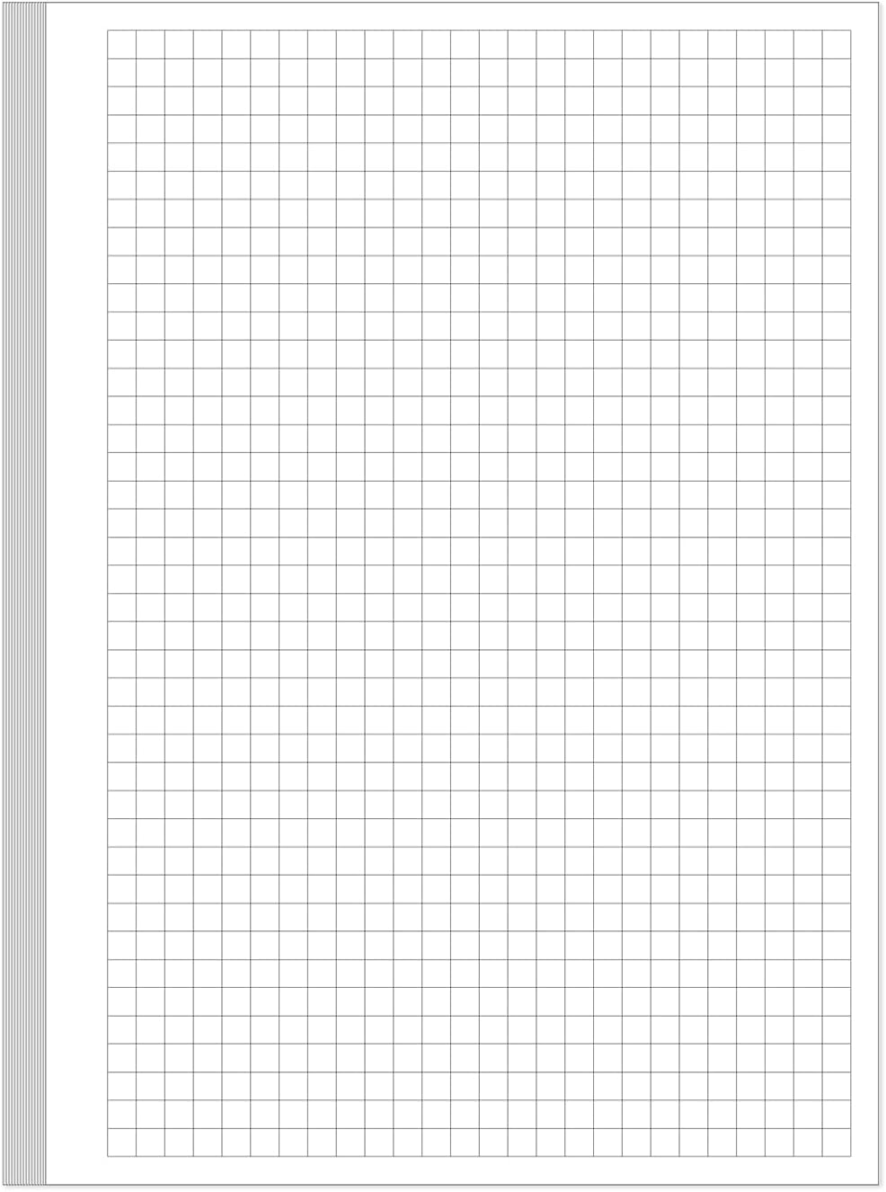 A5 Grid Refill Paper, 6-Hole Graph Paper, 100Sheets / 200Pages Loose-Leaf Grid Paper, 100gsm White Paper, 5.8" x 8.3 "