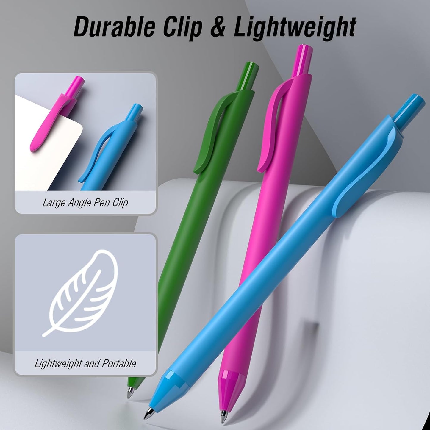 Bulk Pens - 108 Pack Black Pens 1.0MM Medium Point Ballpoint Pens, Smooth Writing No Bleed Retractable Ball Point Pen (Black)