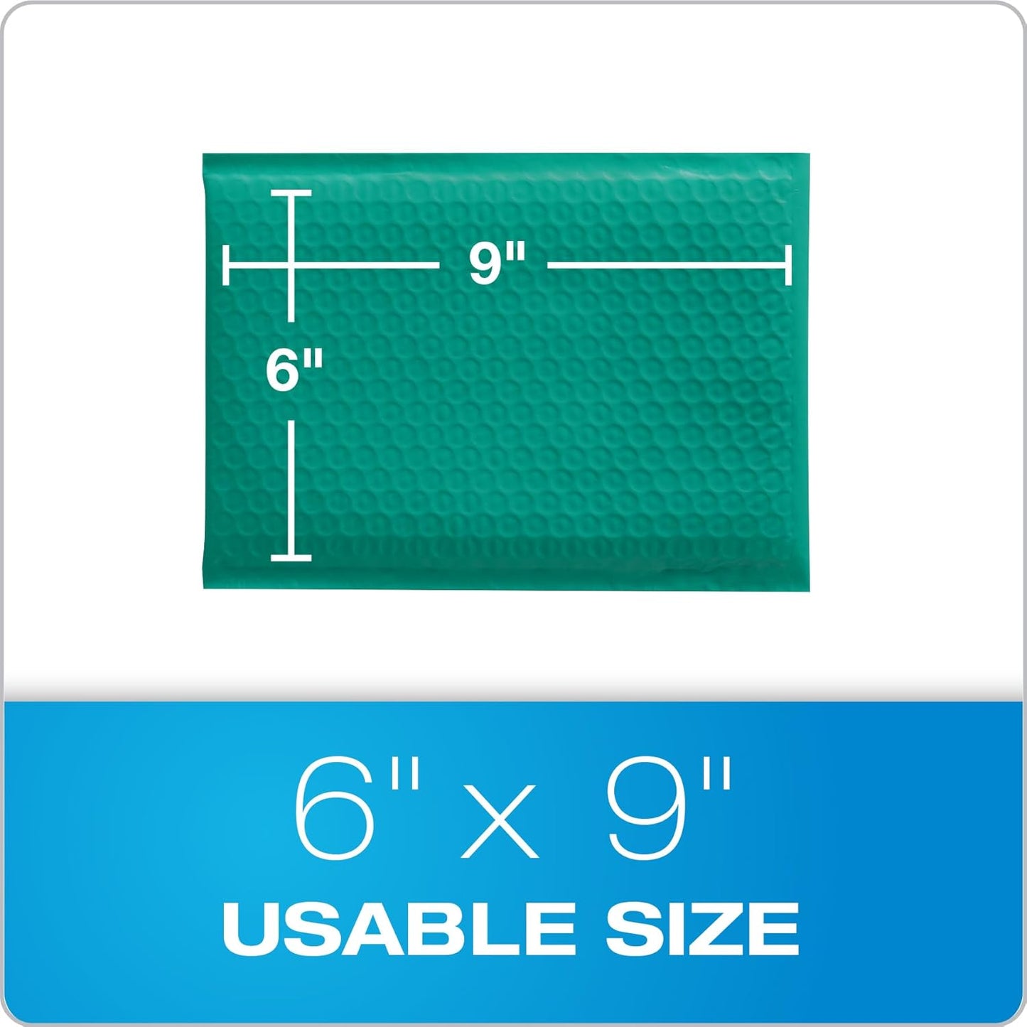 Quality Park Bubble Mailers, 6 x 9 Inch, White Poly Mailers, Padded Envelopes, Shipping Envelopes, Water Resistant, Self Seal, 50 Per Box (QUA85856), Plastic