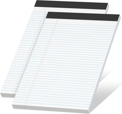 6 Pack Legal Pads 8.5 x 11 College Ruled Notepads, White Note Pads 8.5'' x 11'' Writing Pads Narrow Ruled Lined Paper Pads, 30 Sheets Per Note Pad, Legal Notepads for Work Study Daily Note Taking List