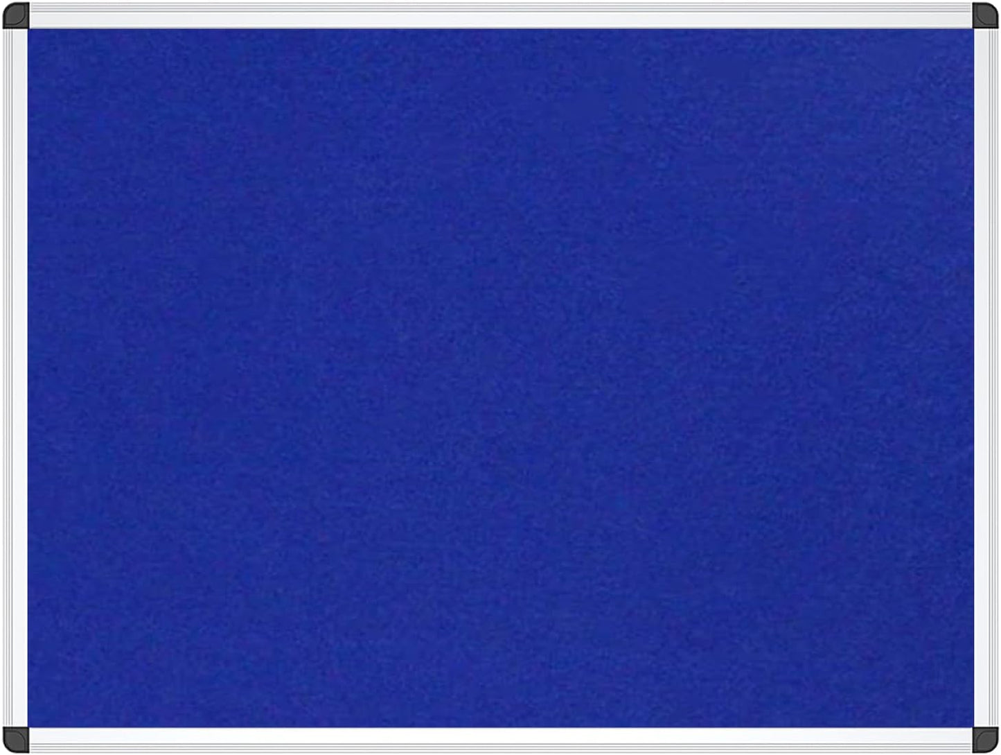 VIZ-PRO Large Fabric Bulletin Board/Foldable Notice Board Felt Gray, 60 X 48 Inches, Silver Aluminium Frame