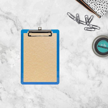 JAM PAPER Small Plastic Memo Clipboards with Low Profile Metal Clip - Mini (6 x 9) - Blue - Clip Board Sold Individually