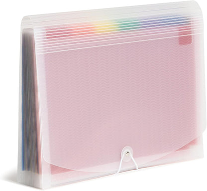 Smead Desktop Poly Expanding File Folder Organizer, Accordion File, Paper Document Storage, 12 Pockets, Flap and Cord Closure, Letter Size (70723)