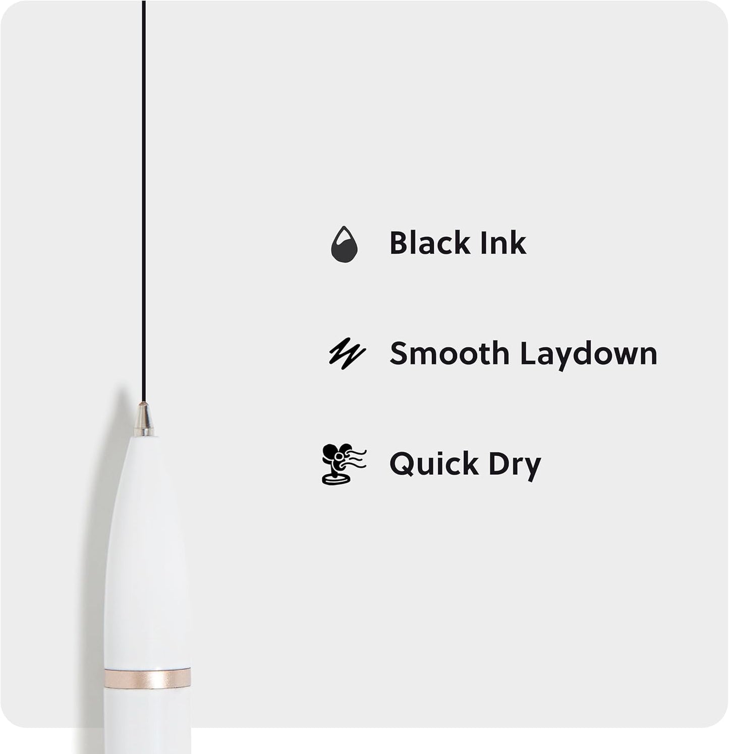 U Brands Midnight Monterey Ballpoint Pens, 4 Count, Black Soft Touch, Painted Black Details, Bold (1.0 mm) Point, Black Ink