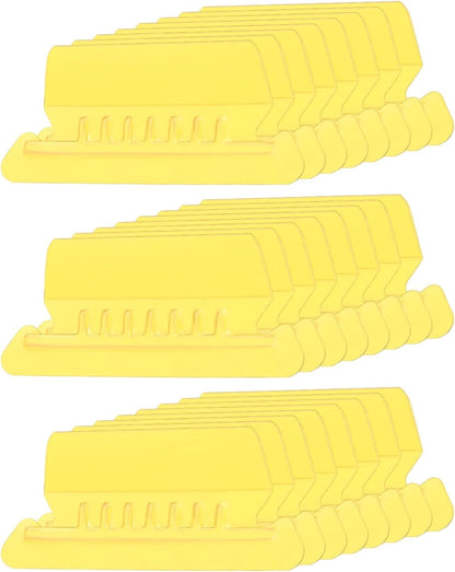 PATIKIL 3 Inch File Folder Tabs, 24pcs Hanging File Tabs Plastic Labels Clear Transparent with Inserts for Hanging File Binders Quick Identification Organizer, Yellow Slot