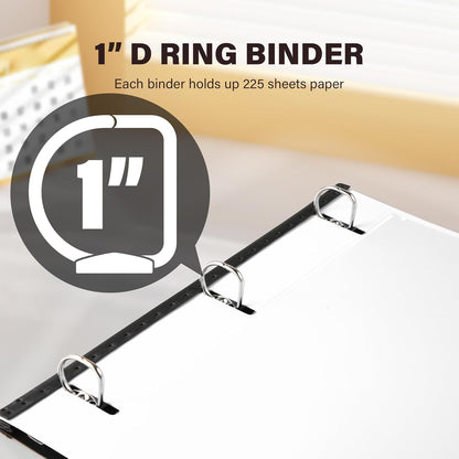 Telescoping 3 Ring Binder-4PCS, Flexible Binder with Elastic Rubble Spine+3 Round Rings, Flat Writing Binder, 4 Bright Colors