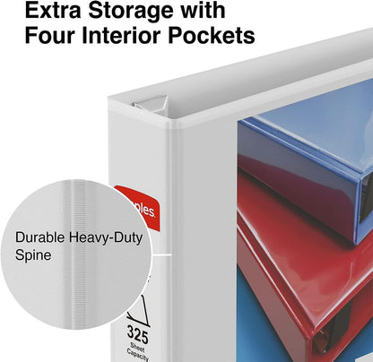 Staples Heavy-Duty 2-Inch D-Ring View Binder, Reinforced Spine, Holds Up to 450 Sheets, Gray, for Office & School