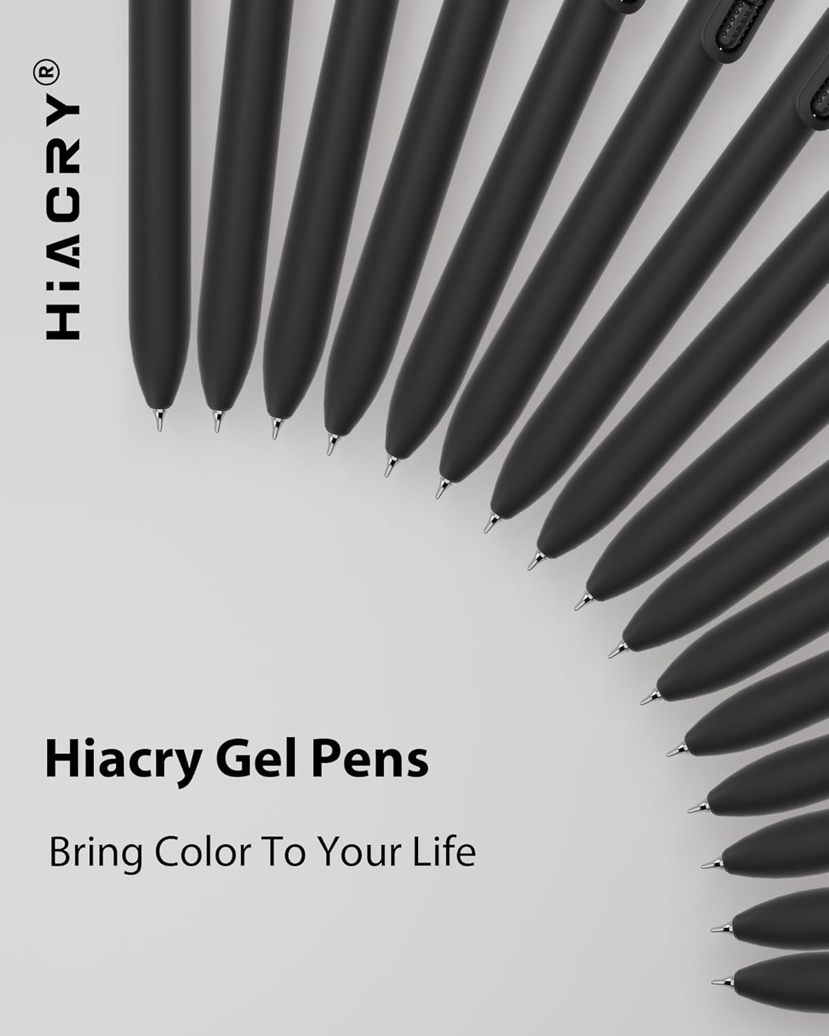 Hiacry 8 Pcs Gel Pens - 0.7mm Fine Point Smooth Writing Black Ink, Quick-Dry Long Lasting Fidge Pens, School & Office Supplies for Men Women