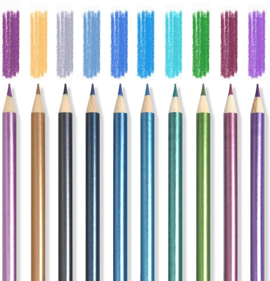 Mifuner 12Pcs Green Colored Pencils Set, Oil Based Drawing Pencils, Pre-sharpened Wooden Professional Sketch Pencil Art Supplies for Adults, Coloring Books, No Duplicates