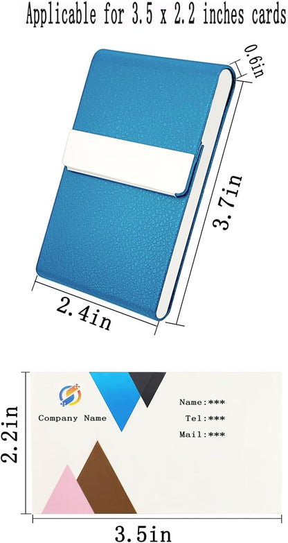 Business Card Holder with Ultra Slim Design,Business Card Case with Premium PU Leather,Suit Pocket Metal Card Holder for Women/Men,Professional Name Card Holder with Magnetic Shut (Black1)