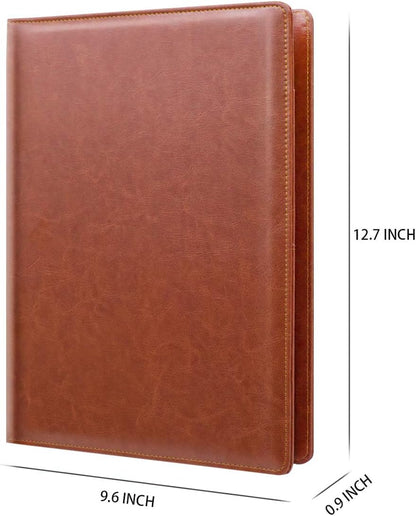 WAVEYU Resume Portfolio Folder, Padfolio Clipboard, Writing Portfolio Leather Clipboard with Cover for Legal Pad Holder Letter Size A4 for Business Conference Notepad Clip Boards, Purple