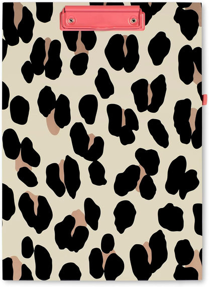 Kate Spade New York Clipboard Folio with Low Profile Clip, Black Professional Padfolio Includes Lined Notepad, Pen Loop, and Pocket, Polka Dots