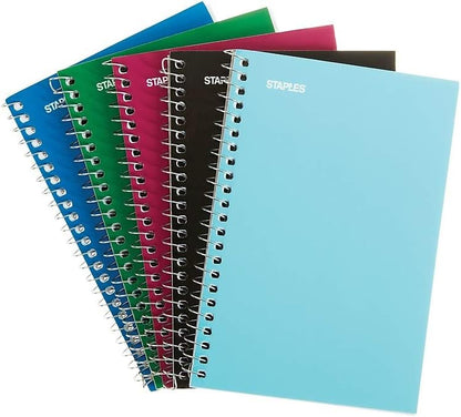 STAPLES Memo Pads, 4” x 6”, College Ruled, Assorted Colors, 50 Sheets/Pad, 5‑Pack