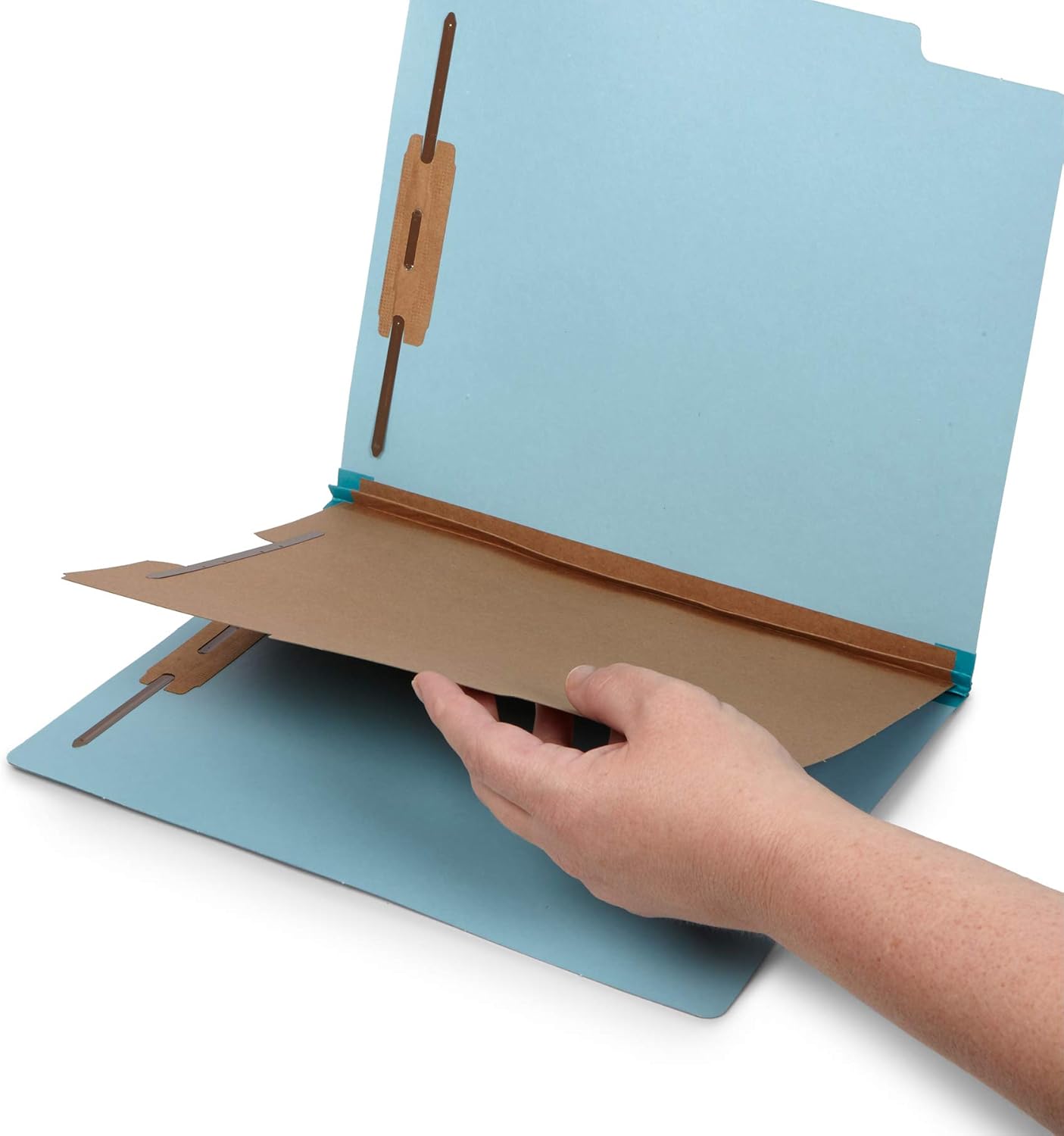 Blue Summit Supplies 30 Blue Classification Folders - 1 Divider - 2 Inch Tyvek Expansions - Durable 2 Prongs for Standard Medical Files, Law Client Files, Office Reports - Letter Size, Blue, 30 Pack