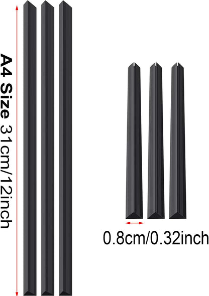 Outus 30 Pieces Binding Bars Slide Grip Binding Bars for Office Report Cover, A4 Size, 30 Sheets Capacity, 12 Inch (Black)