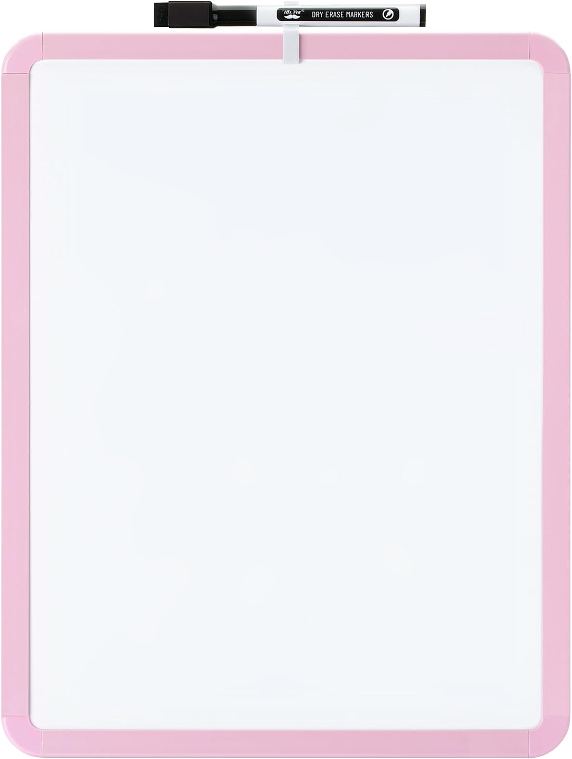 Mr. Pen- Dry Erase Board, 14” x 11” with a Black Dry Erase Marker, White Frame, Small Mini White Board for Students, Fridge, Wall, Locker, Includes Double Sided Tapes