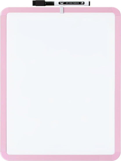 Mr. Pen- Dry Erase Board, 14” x 11” with a Black Dry Erase Marker, White Frame, Small Mini White Board for Students, Fridge, Wall, Locker, Includes Double Sided Tapes