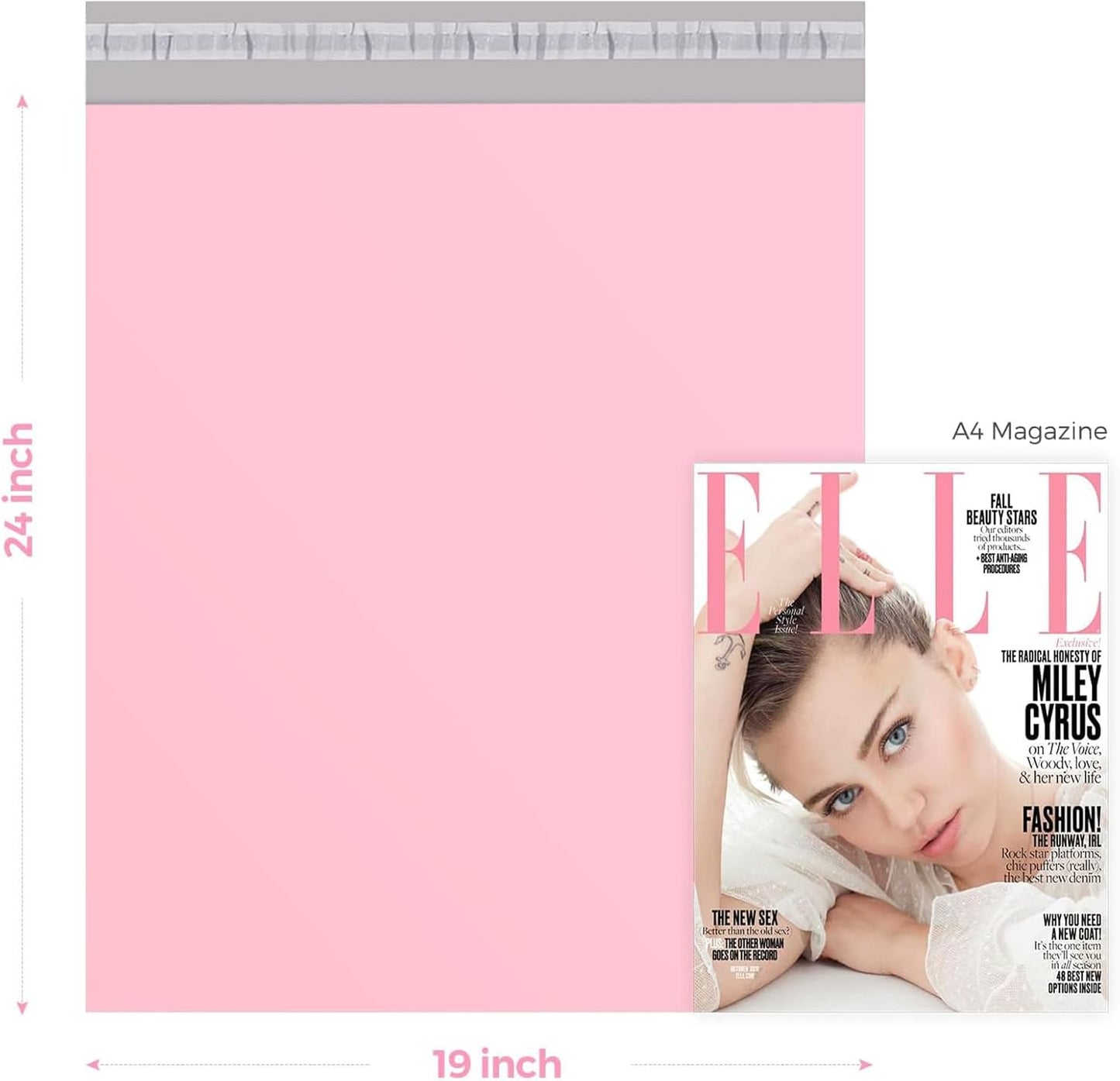 Metronic Poly Mailers 10X13 100 Pack, Strong Adhesive Shipping Envelopes for Clothing, Medium Shipping Bags for Small Businesses, Waterproof Mailers Poly Bags, Packages Bags Light Pink
