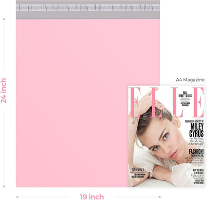 Metronic Poly Mailers 10X13 100 Pack, Strong Adhesive Shipping Envelopes for Clothing, Medium Shipping Bags for Small Businesses, Waterproof Mailers Poly Bags, Packages Bags Light Pink