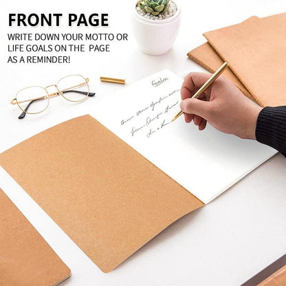 feela 90 Pack Kraft Notebooks Bulk, Lined Travel Journals Note Pad Notebooks for Men Women Girls Students, Making Plans Writing Memos Office School Supplies, A5, 60 Pages, 8.3” X 5.5”