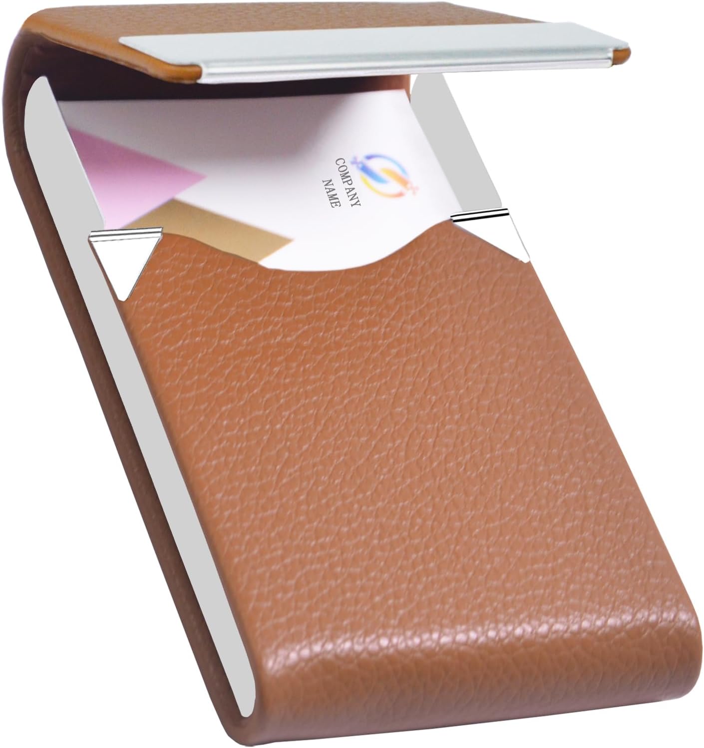 Business Card Holder with Ultra Slim Design,Business Card Case with Premium PU Leather,Suit Pocket Metal Card Holder for Women/Men,Professional Name Card Holder with Magnetic Shut (Black1)