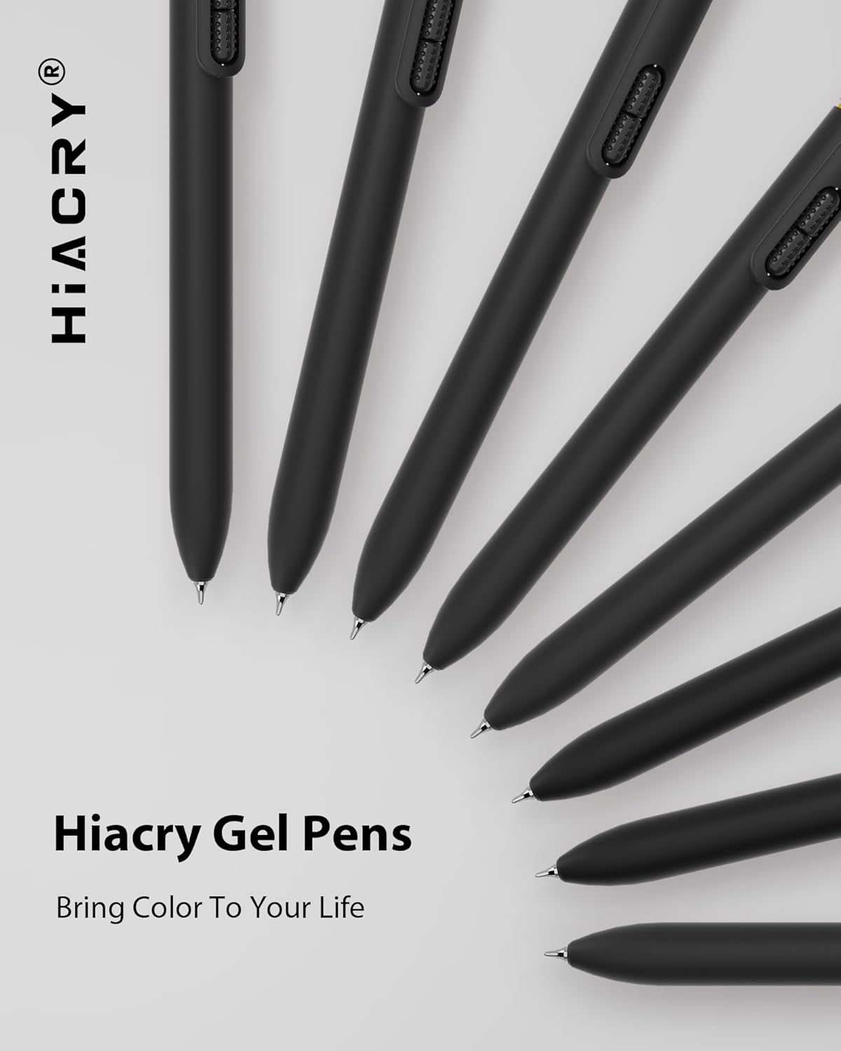Hiacry 8 Pcs Gel Pens - 0.7mm Fine Point Smooth Writing Black Ink, Quick-Dry Long Lasting Fidge Pens, School & Office Supplies for Men Women