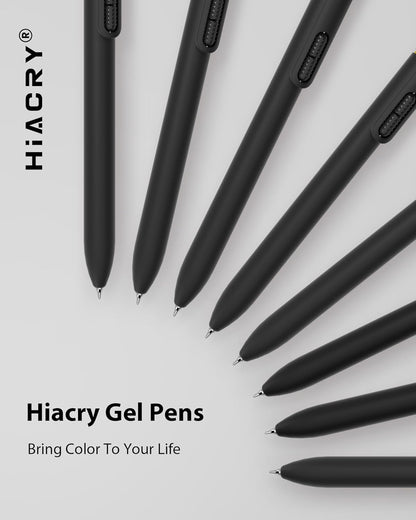 Hiacry 8 Pcs Gel Pens - 0.7mm Fine Point Smooth Writing Black Ink, Quick-Dry Long Lasting Fidge Pens, School & Office Supplies for Men Women
