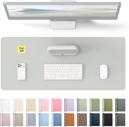 YSAGi Leather Desk Pad Protector, Large Mouse Pad, Non-Slip PU Leather Desk Blotter, Waterproof Writing Pad for Office and Home (31.5" x 15.8", Eggshell) - Colors A