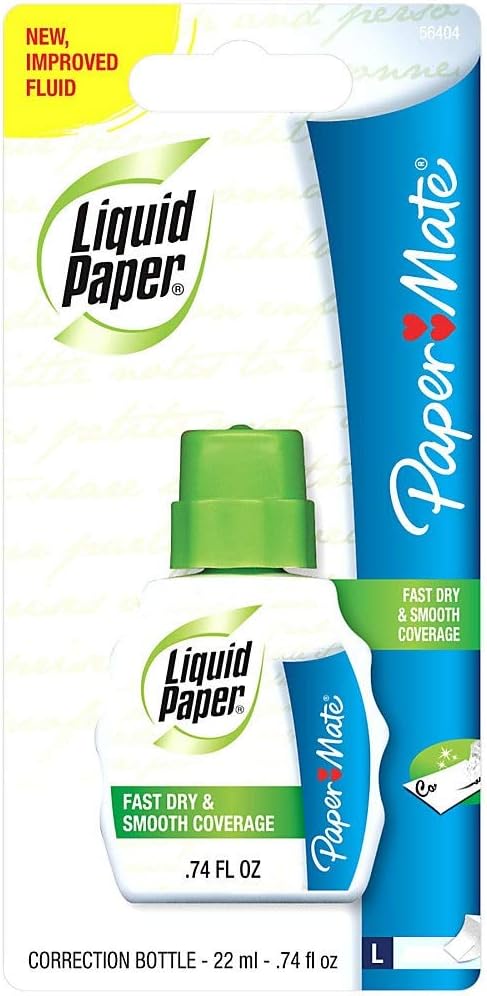 Liquid Paper 5640415 .74 Oz White Liquid Correction Fluid