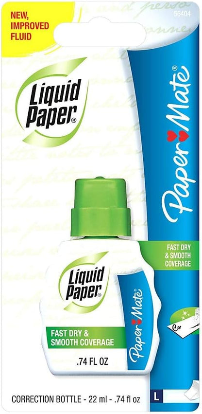 Liquid Paper 5640415 .74 Oz White Liquid Correction Fluid