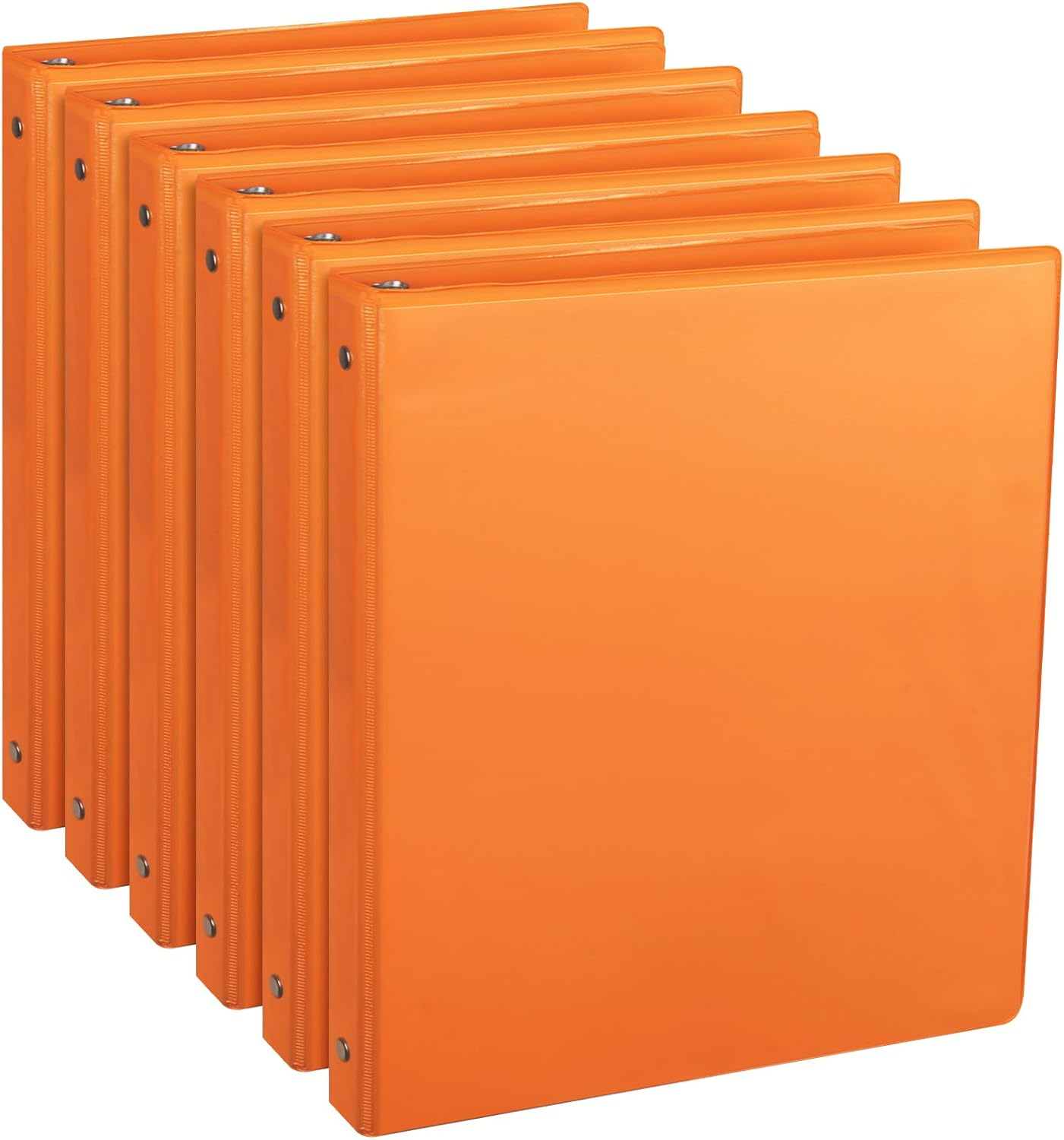 CIXILDTS 1-Inch Round Ring Binders, Standard 3 Ring Binder Fit Letter Size Paper, Presentation View Binders, 6 Packs, Assorted