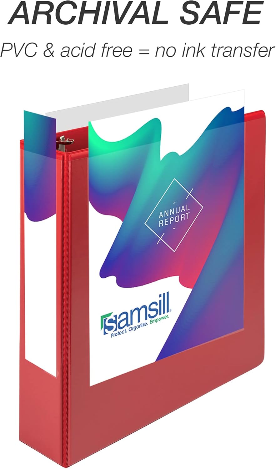 Samsill Durable 4 inch 3 Ring Binder, D Ring Binder, 100% Recycled Chipboard, Black, 2 Pack