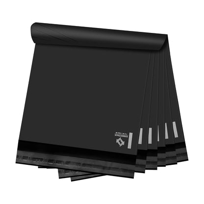 KKBESTPACK 100 Large Poly Mailers 10x13 Shipping Bags for Small Business – Self Sealing Package Envelopes (10 x 13 Pack of 100, Black)