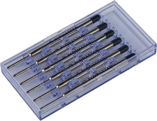 Alohaster Refills, for Parker Ballpoint Pens, Smooth Writing Ink, 1.0 mm, Blue, 6 Count
