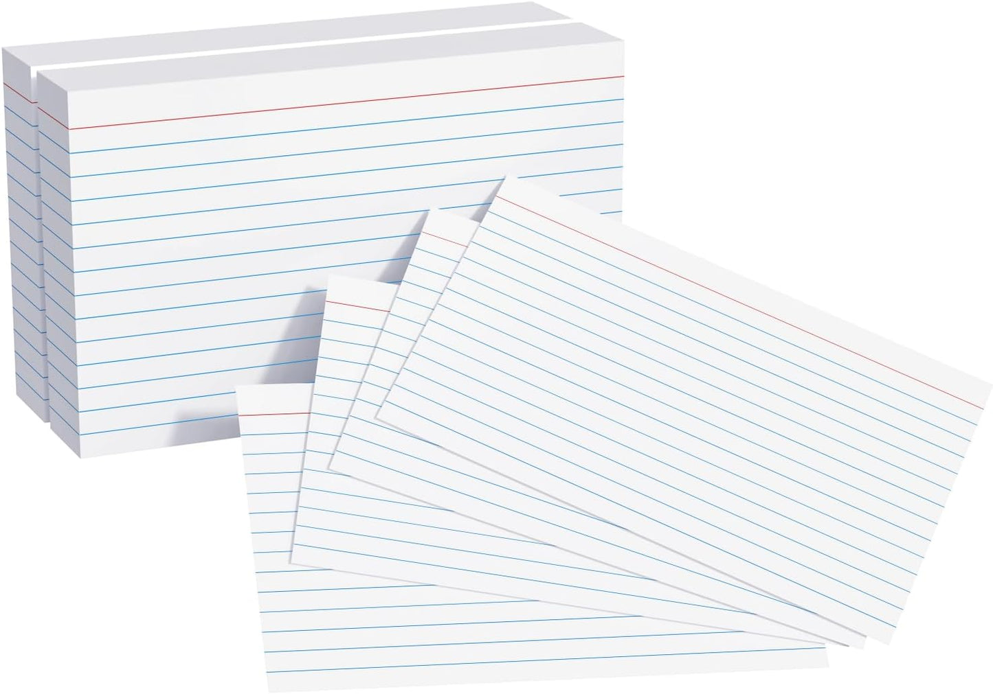 YIZUUN Index Cards 3x5, Flash Cards with Ring, 200 PCS, Ruled Note Cards, Flash Cards for Studying, 4 Packs of 50 sheets, 3x5 Note Cards for Office, Home, School