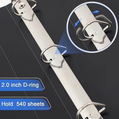 8 Pcs 11 x 17 Inches View Binders 1 Inch 3 Rings Heavy Duty View D Ring Binders Economy Holds 11" x 17" Paper for Artwork Blueprints, Office, Home, Work Places (Black)